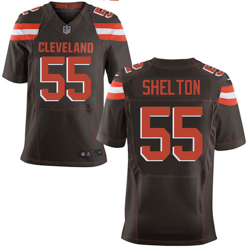 Men's Elite Danny Shelton Nike Jersey Brown Home - #55 NFL Cleveland Browns